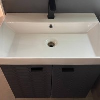 484050A Flow Тумба 50 з умивальником та ручками, антрацит матовий (1 сорт) Devit фото 11