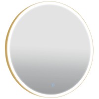27428 Lorenzo Дзеркало 70 см сенсор з підсвіткою, колір золотий (1 сорт) Аква Родос фото 2