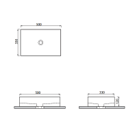 MWLVQ11 QUBE 11 раковина на стільницю без переливу 50х33, в кольорі panna (білий матовий) (1 сорт) SDR фото 2