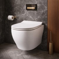 TEV006 05;00+TEA011 05 TEN 4.0 Підвісний безобідковий унітаз, білий матовий з кришкою для унітаза so ArtCeram фото 5