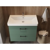 454060E Urbanis Тумба 60 см з раковиною та чорними ручками, смарагдова (1 сорт) Devit фото 11