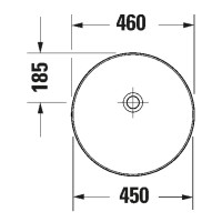 266146HB79 Vitrium Раковина накладна діаметр 460 з 1 отв. для змішувача,без переливу,Blue Matt (1 со DURAVIT фото 2