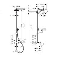28871670 HG Activera S Душова система Showerpipe 240 1jet EcoSmart з термостатом на ванну Ecostat Fi HANSGROHE фото 2
