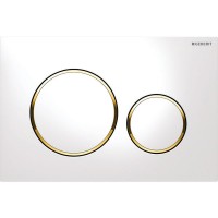 115.882.KK.1 Sigma20 round Клавіша з подвійним змивом, білий/позолота/білий (1 сорт) Geberit