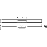 56053000 HG Зовнішня частина зливу для душу 1000мм RainDrain Flex, хром (1 сорт) HANSGROHE фото 1
