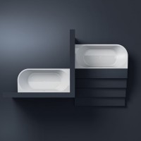 V057BL00DX CORA  Ванна пристінна із вбудованною панеллю та з д\к,  170 x 75 x 52h, права,  білий гля TREESSE фото 4