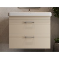 454080BE Urbanis Тумба 80 см з раковиною та чорними ручками, бежева (1 сорт) Devit фото 8