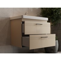 454080BE Urbanis Тумба 80 см з раковиною та чорними ручками, бежева (1 сорт) Devit фото 10