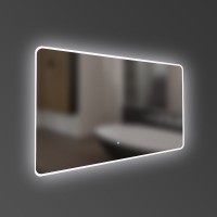 5251200 ACQUA Дзеркало 1200x700 закруглене, з тачсенсором та LED підсвідкою (1 сорт) Devit фото 1