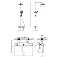 37520121B FRESH Змішувач до термостатичної душової системи, чорний матовий (1 сорт) Devit фото 3