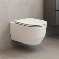 3030140W ART 3.0 Унітаз підвісний безобідковий з кришкою soft-close, Vortex Flush, білий матовий (1  Devit