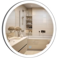 27300 Lorenzo Дзеркало 50 см з підсвіткою (сенсор), колір чорний (1 сорт) Аква Родос