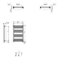 WLFIN090043KG21E8OKXMX0 Рушникосушка електрична Terma Fiona 900*430  з теном One, приховане підключе Terma фото 2