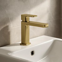 42288N075 KLUDI-RENON Зміішувач для раковини 110, брашоване золото (1 сорт) Kludi
