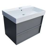 083085G QUADRA Тумба 85 сіра матова з умивальником та сифоном (1 сорт) Devit фото 2