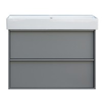 083085G QUADRA Тумба 85 сіра матова з умивальником та сифоном (1 сорт) Devit фото 1