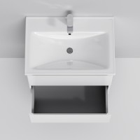 M85-FHX0652-WC0652WG38 X-Joy, База з раковиною, підвісна, 65 см, 2 ящика, білий глянець (1 сорт) AM.PM фото 2