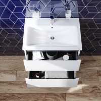 M85-FHX0652-WC0652WG38 X-Joy, База з раковиною, підвісна, 65 см, 2 ящика, білий глянець (1 сорт) AM.PM фото 5