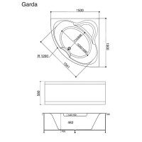Ванна акрилова WGTRialto GARDA 150x150x58, колір білий глянець (1 сорт) WGT фото 1