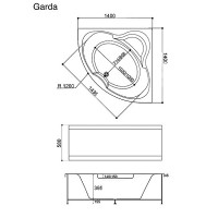 Ванна акрилова WGTRialto GARDA 140x140х58, колір білий глянець (1 сорт) WGT фото 1