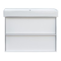 083085WB QUADRA Тумба 85 біла матова з умивальником та сифоном (1 сорт) Devit фото 1