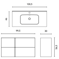 127166+126225  ONIX  Тумба 100,  + раковина Enzo,   cірий цемент (1 сорт) ROYO фото 3