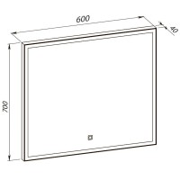 27430 Luce Дзеркало 60*70 см з підсвіткою (сенсор), колір золото (1 сорт) Аква Родос фото 5