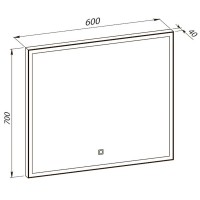 27309 Luce Дзеркало 60*70 см з підсвіткою (сенсор), колір білий (1 сорт) Аква Родос фото 6