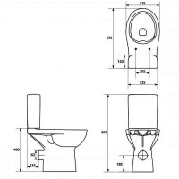 K100-387 ETIUDA Унітаз-компакт 593 CleanOn 011 3/6 л без сидіння (1 сорт) CERSANIT-С Україна фото 3