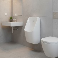 5673435 Quadra Уринал з сифоном,донним керамічним клапаном,під кнопку (1 сорт) Devit фото 1