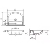 K667-105 Умивальник меблевий ARTECO 55 ONE HOLE з отвором для змішувача (картон) ( CCWS1009750001 )  MITO фото 2