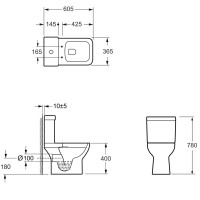 3590021 BASIC Компакт обідковий з кришкою soft-close, білий глянець (1 сорт) Devit фото 1