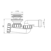 3212007 Сифон для ванн Laguna та ART, клік-клак, вихід зливу d32 (1 сорт) Devit фото 1