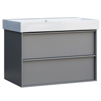 083100G QUADRA Тумба 100 сіра матова з умивальником та сифоном (1 сорт) Devit