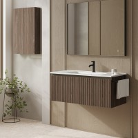 131795+126225 Тумба VORA 100 1 ящ, +   раковина біла ENZO,  WALNUT NOTE (1 сорт) ROYO
