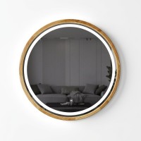 Perfection Slim Дзеркало з підсвіткою LED дуб натуральний 750мм (аурна,фронтальна,сенсорна) (1 сорт) Luxury Wood фото 1