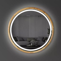 Perfection Slim Дзеркало з підсвіткою LED дуб натуральний 750мм (аурна,фронтальна,сенсорна) (1 сорт) Luxury Wood фото 2