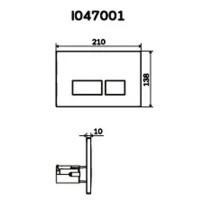 I047001 Клавіша для інсталяції пневматична, пластик, білий (1 сорт) AM.PM фото 1
