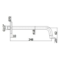 ZBOC 046 NO   Light  Вилив для раковини 245 мм, чорний мат (1 сорт) Paffoni фото 1