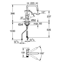 30583000 GROHE Blue Pure Eurosmart U-spout Змішувач з можливістю підключення до фільтру, хром зразок Grohe фото 2