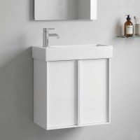 083055W QUADRA Тумба 55 біла глянцева з умивальником та сифоном (1 сорт) Devit фото 4