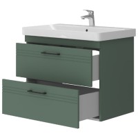 454080E Urbanis Тумба 80см з раковиною та чорними ручками, смарагдова (1 сорт) Devit фото 2