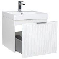 30966 Тумба Fabio (білий мат) з умивальником Fabio 50 см (консольна) ручка хром (1 сорт) Аква Родос фото 2