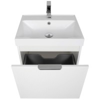 30966 Тумба Fabio (білий мат) з умивальником Fabio 50 см (консольна) ручка хром (1 сорт) Аква Родос фото 4