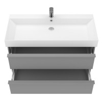 083100G QUADRA Тумба 100 сіра матова з умивальником та сифоном (1 сорт) Devit фото 4