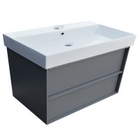 083100G QUADRA Тумба 100 сіра матова з умивальником та сифоном (1 сорт) Devit фото 2