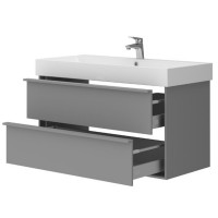 083100G QUADRA Тумба 100 сіра матова з умивальником та сифоном (1 сорт) Devit фото 3
