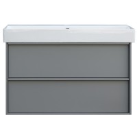 083100G QUADRA Тумба 100 сіра матова з умивальником та сифоном (1 сорт) Devit фото 1