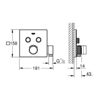 29125000 Grohtherm SmartControl Зовнішня частина термостату прихованого монтажу з вбудованим підключ Grohe фото 1
