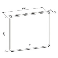 27443 Donato Дзеркало 80*70 см сенсор з підсвіткою, чорне (1 сорт) Аква Родос фото 1
